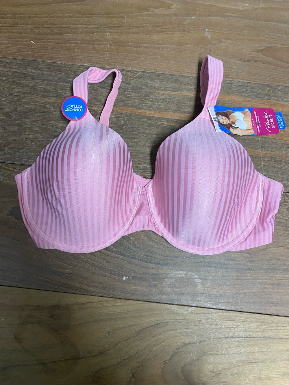 Playtex Pink Striped Underwire T-Shirt Bra